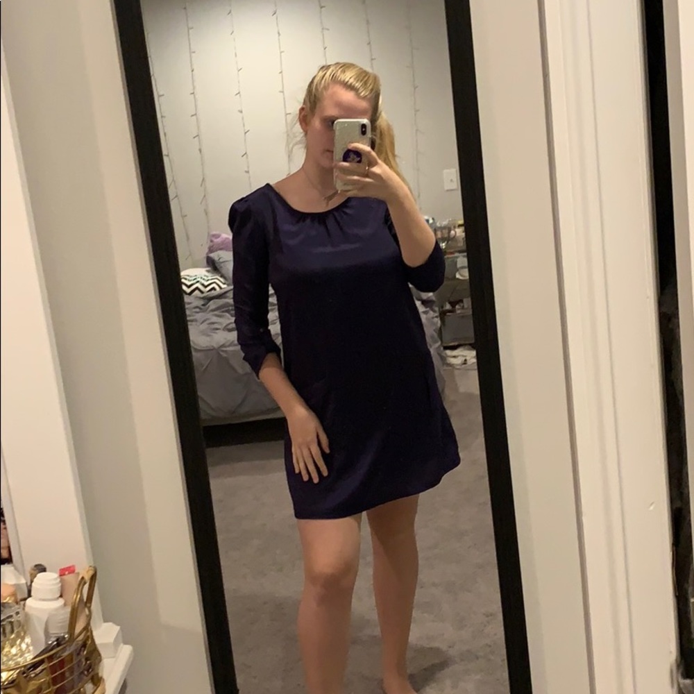 Purple Long Sleeve Criss Cross Dress